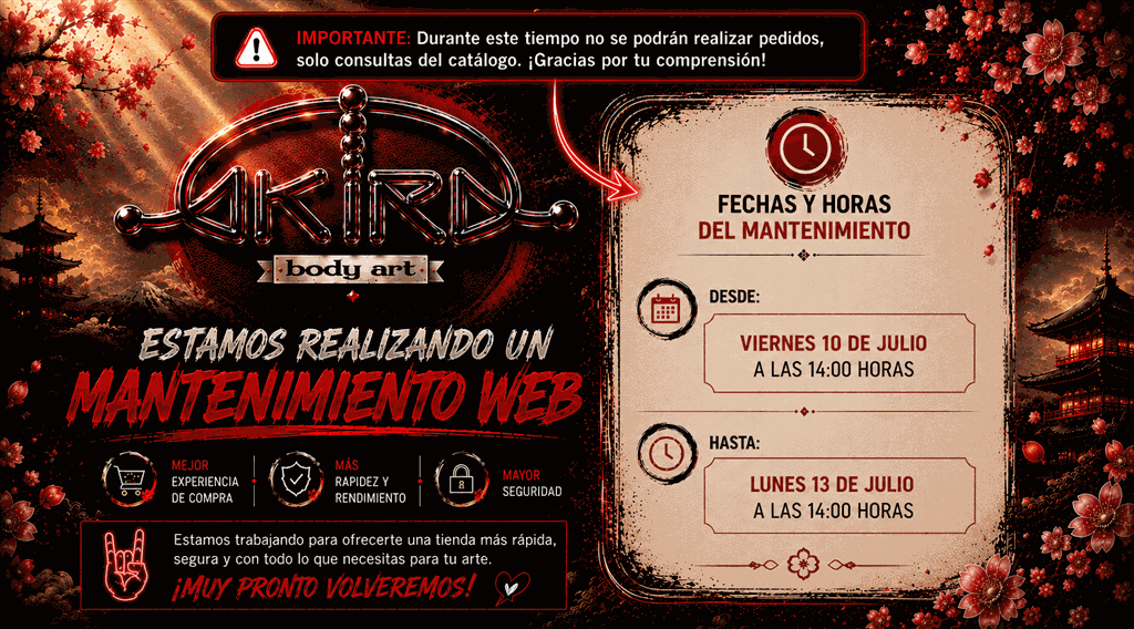 Akira permanecerá en MANTENIMIENTO durante el FIN DE SEMANA. Desde el Viernes 26 (14:00) hasta el Lunes 29 (9:00) 